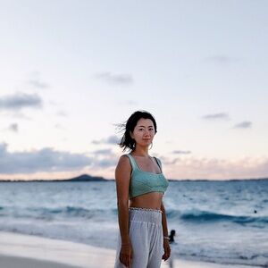 Free People Green Crop Top